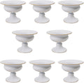 8Pcs White Compote Vases for Centerpieces, 4.7in Small Flower Vases | No Leakage, Rust-free, Metal Urn Vase, for Wedding, Birthday, Daily Home Decor, Christmas