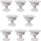 8Pcs White Compote Vases for Centerpieces, 4.7in Small Flower Vases | No Leakage, Rust-free, Metal Urn Vase, for Wedding, Birthday, Daily Home Decor, Christmas