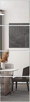 Delma Glass Full Length Wall Mirror Tiles, 14'' x 12'' 4PCS, Frameless Body Tiles for Bedroom, Mounted Home Gym, Door