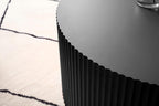 Black Nesting Table Set of 2 Round and Half Moon Shapes,No Need Assembly