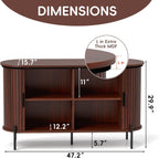 Simore Sideboard Buffet Cabinet with Storage, 47.2" Fluted Buffet Storage Cabinet with Doors and Adjustable Shelves,Entryway Cabinet for Living Room, Dining Room,Walnut
