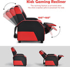 ARLIME Kids Recliner, PU Leather Kid Lounge Chair w/Footrest, Armrest, Headrest & Lumbar Support, Adjustable Gaming Toddler Sofa Armchair for Boys Girls (Red)