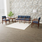 Lenox Wood Reception Waiting Room Healthcare Guest Chair/Walnut Wood/Brown