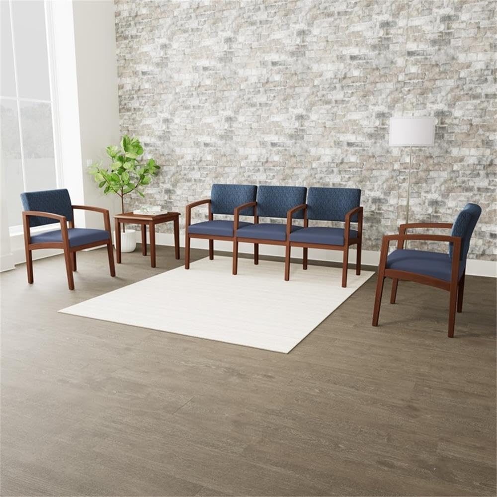Lenox Wood Reception Waiting Room Healthcare Guest Chair/Walnut Wood/Brown