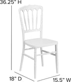 Flash Furniture HERCULES Series White Resin Stacking Napoleon Chair