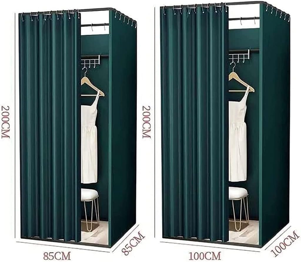 Dressing Room Square Changing Room Metal with Shading Curtain Movable Fitting Room Temporary Clothing Store Simple Detached Dressing Room Save Space