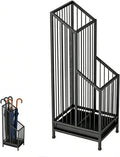 Umbrella Stand with Drip Tray, Black Indoor Umbrella Holder for Entryway, Hotel & Office Entrance, Minimalist Modern Home Decor, Durable & Space-Saving Umbrella Storage Rack