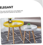 ARTIBETTER Modern Mini Round Yellow End Table, Nordic Style Small Indoor Beverage Side Table for Living Room, Balcony, and Bedroom Use