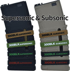 12 Pack Miaozhun 300 BLK Subsonic Magazine Marking Bands .300 Blackout Subsonic Magazine Caliber Identification(Black-Red)