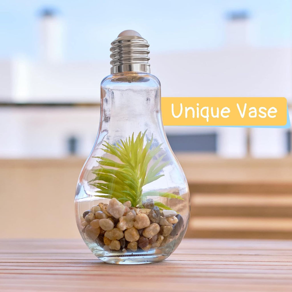 Tessco for you 36 Pcs 6.8 oz/ 200 ml Plastic Light Bulb Jars Clear Plastic Candy Jars Bulb Vase Christmas Ornament Storage Container with Lid Fillable Ornament for Candy DIY Craft Hanging(Silver)