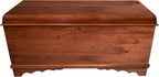Rustic Red Door Co. Cedar Hope Chest with Waterfall Top, Amish Made Wooden Storage Trunk Box for Bedroom, Blanket, Clothes, Anti-Slam Hinges and Lock, 42", Rustic Cherry Wood, W. Cherry Stain