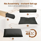 3 in 1 Kids Bean Bag Chair Bed for Kids or Adults, Convertible Chair Folds from Bean Bag Sofa to Lounger, Child Floor Sofa for Gaming, Reading (Grey)