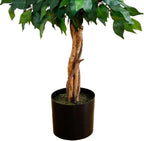 Nearly Natural 4ft Triple Trunk Ficus Silk Tree with Natural Wood Trunks and Dense Foliage, Mid-Size Faux Floor Plant for Home and Office