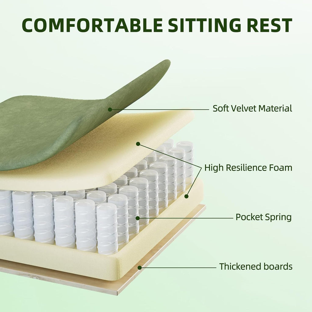 Gaming Chair Racing for Adult, Office Chair with Footrest Massage Lumbar Cushion, Velvet Fabric Reclining Video Game Chairs, Ergonomic Computer Chairs Height Adjustable, for Home Streaming, Green