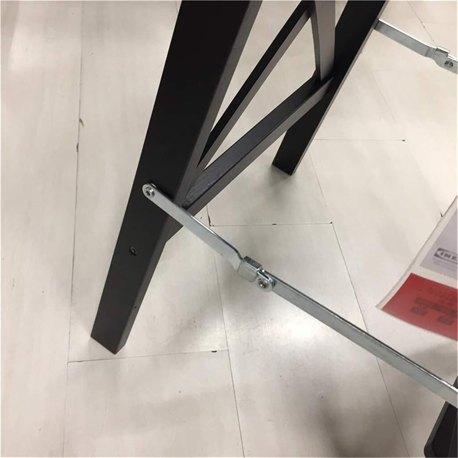 Step Stool 3-Step Black Wood Folding Stepladder & Step Stool - Lightweight Anti-Slip Pedal Design for Home Kitchen - 300 lb Capacity