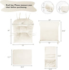 Lucky Monet 5Pcs Glider Rocker Replacement Cushions - Velvet Glider Cushions Replacement Set with Side Storage Pockets, Thick Glider Chair Cushions Washable & Non Slip, Cushion ONLY - Beige