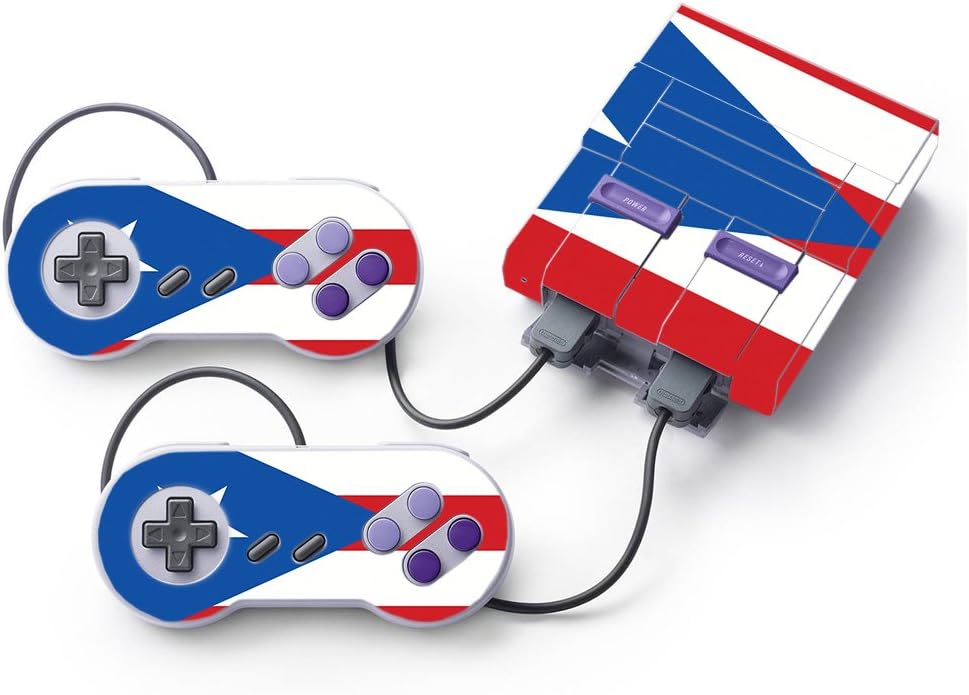 MightySkins Skin Compatible with Nintendo Super NES Classic - Puerto Rican Flag | Protective, Durable, and Unique Vinyl Decal wrap Cover | Easy to Apply, Remove, and Change Styles | Made in The USA