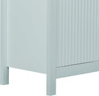 Sideboard with Wave Design - 3 Adjustable Shelves, 3 Drawers & Soft-Close Doors, Storage Console Table with Metal Handles, Suitable for Study, Hallway and Living Room, 3 Colors (Cyan + MDF)