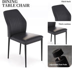 HIPIHOM 47.24" Round Dining Table Set for 4, 5 Piece Dining Room Table Set, Circle Kitchen Table and Chairs for Dining Room, Living Room, Kitchen, Apartment(Black Table + 4 Black Faux Leather Chairs)