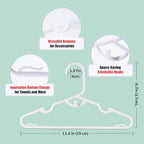 60 Pack Plastic Baby Hangers - Kids Clothes Hanger for Closet, 11.4 Inch White Toddler Infant Hanger for Nursery Boys and Girls Hangers Kids Size, Non-Slip, Non-Distorting from Stretching