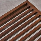 Modern Acacia Wood Dining Bench with Black Iron Legs, Contemporary Outdoor Patio Seat for Garden, Deck or Kitchen (Brown White + Acacia Wood)