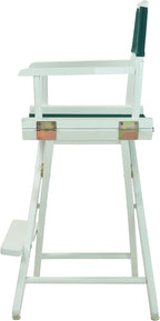 Casual Home 24" Director's Chair White Frame with Hunter Green Canvas, Counter Height
