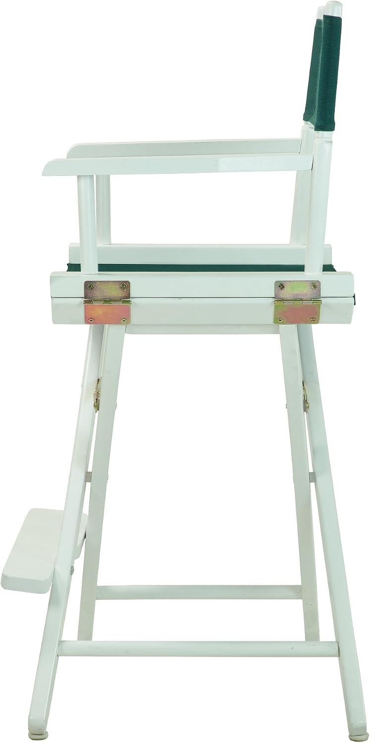 Casual Home 24" Director's Chair White Frame with Hunter Green Canvas, Counter Height