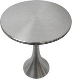 Grandview Gallery Lenuxe 24" Metal Accent Table, Side Table, Living Room End Table (Brushed Nickel)