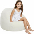 COMAX Bean Bag Chairs for Kids, Toddler BeanBag Sofa with Filler Bean Couch Stuffed for Boys and Girls, Lazy Floor Chair for Playroom, Nursery Room, Beige