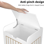 Aenuert White Wooden Storage Chest Box, Small Cube Storage Organizer with Door, Modern Entryway Storage Bin for Home Books, Clothes, Plants, Square Side Table for Living Room or Bedroom