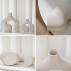 2 Pack White Vases - Home Decor - Ceramic Vases for Flowers, Centerpieces, Room Decor