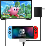 Geekria TV Dock Station Compatible with Nintendo Switch/OLED Portable Replacement, Game Accessories with 4K/1080P HDMI 3 in 1 HDMI/2 Type-C