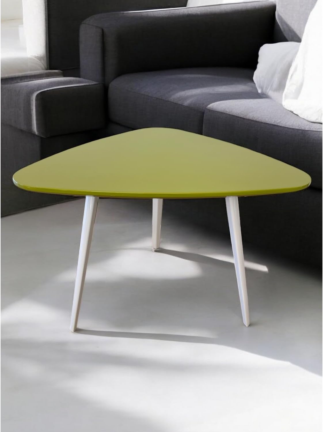 Pangea Home Modern Retro Accent Table - Gloss Lacquer & Legs - Side Table for Living Room, Bedroom - Color:Green Green