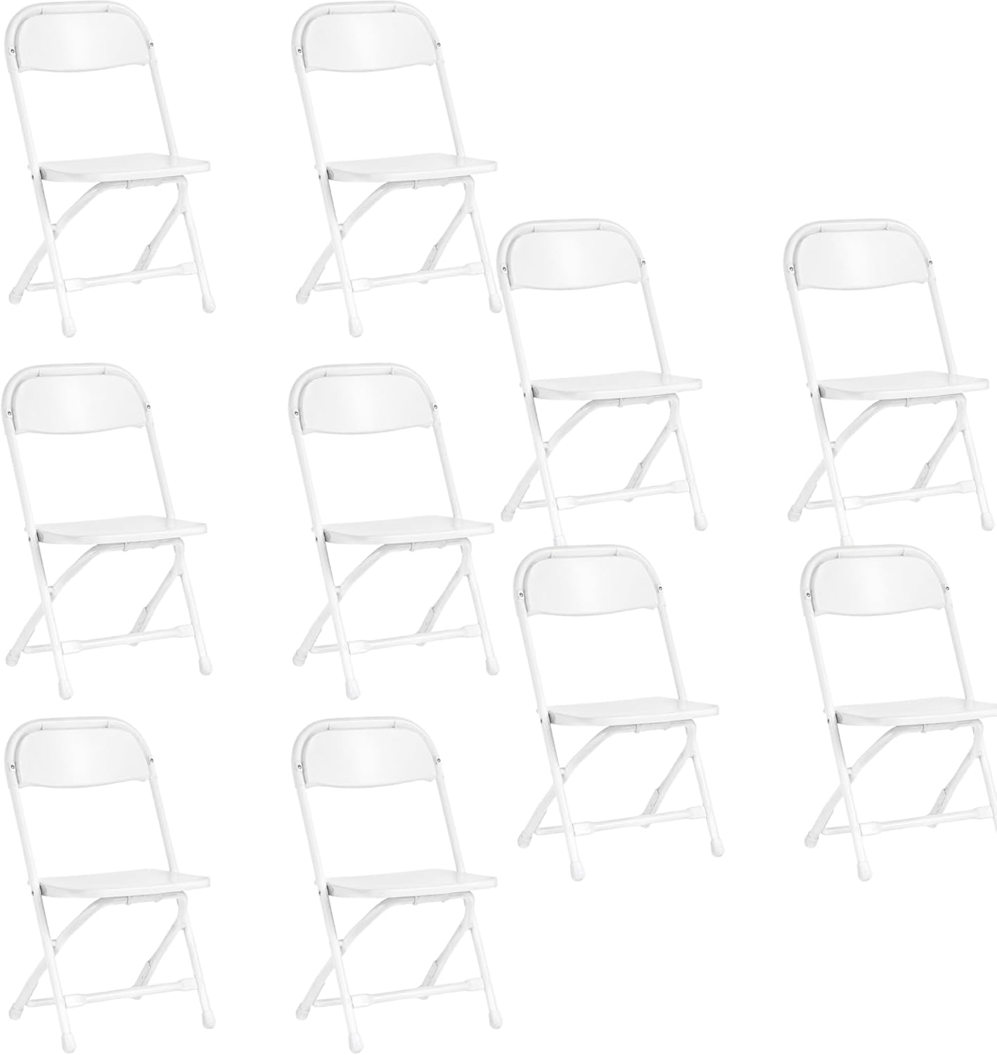 Timmy Kids Plastic Folding Chair, White Kids Chair with Steel Frame, Portable Foldable Child Chair for Classroom, Daycare, Parties & Events, 220 lb Capacity (White, Pack of 10)