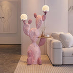 Large Cactus Floor Ornament, Modern Decorative Storage Stand, Home Accent, Home Decor for Living Room, Bedroom(Pink,50.8'')