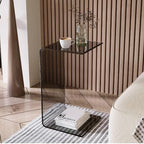 Side Table,C Shaped End Table, Acrylic Sofa Side Table, Bedside Table for Bedroom Small Simple Modern Coffee Table Suitable for Living Room (Smoke Gray)