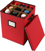 Christmas Nutcracker Storage Box with Lid – Holiday Figurine & Collectible Organizer with Adjustable Dividers, Fits 9-16" Tall Nutcrackers, Perfect for Holiday Figurines Storage