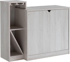 Bar Cabinet, Wine Bottle Storage Display Kitchen Cabinet, Holds 4 Wine Bottles- White Oak