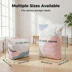No-Pump Vacuum Storage Bags, 2026 New Cube Compression Space Saver Bags, Upgrade Large Storage Compression Bags No-Pump 3D Vacuum Storage Bags for Clothes, Comforters, Blankets (19.6 * 27.5-3ps)