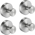 Suction Cup Hooks, Removable Shower Hooks, 4-Pack, Brushed Nickel | No Wall Damage | Strong Hold on Tile, Mirrors & Glass | Bathroom & Kitchen Use | Perfect for Towels, Loofahs, Robes & Coats
