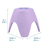 ECR4Kids Ayana Stackable Plastic Stool Seating Set, Children's Furniture, Light Purple, 4-Pack