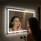 24"x 32" LED Bathroom Mirror with Light, Front and Backlit Controlled, Anti-Fog, 3 Colors Led Mirror, Dimmable, LED Wall Vanity Mirror with Lights, Memory Function, Tempered Glass,ETL Listed
