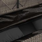 Gray Poly Rattan Patio Storage Bench with Cushion, Outdoor Seat with Waterproof Bag and Gas Spring