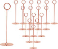 Urban Deco 16 Pieces Table Card Holder 8 inches Table Number Holders Place Steel Card Holders for Photos, Food Signs, Memo Notes, Weddings, Restaurants, Birthdays (Rosegold)
