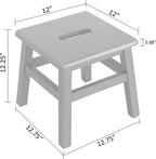 eHemco Solid Hardwood Step Stool for Adults and Kids, 12.25 Inches, Natural, Fully Assembled