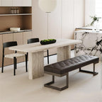 Modern Leather Bed end Bench Bedroom Dressing Room Leisure Entryway(XS)