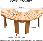 Wooden Curved Benches,Garden Tree Bench Wrap Around Wooden Benches Seater,for Garden,Lawn,Patio,Backyard(Color1)
