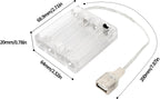 6V 4AA Battery Pack with USB Output - Portable Power Case for LED Neon Signs, Strip Lights & Fairy String - (2 Pack Transparent)