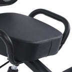 Height Adjustable Ergonomic Kneeling Chair, Breathable Mesh Back Leather Cushion Spine Alignment Multi Angle Adjustment for Home Office Study Working Relaxation Shoulder