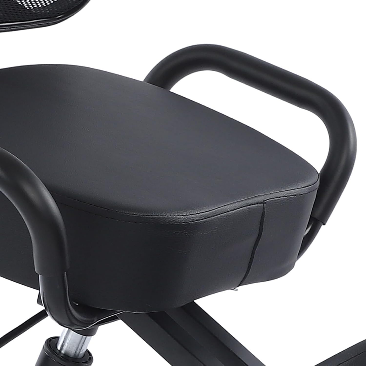 Height Adjustable Ergonomic Kneeling Chair, Breathable Mesh Back Leather Cushion Spine Alignment Multi Angle Adjustment for Home Office Study Working Relaxation Shoulder